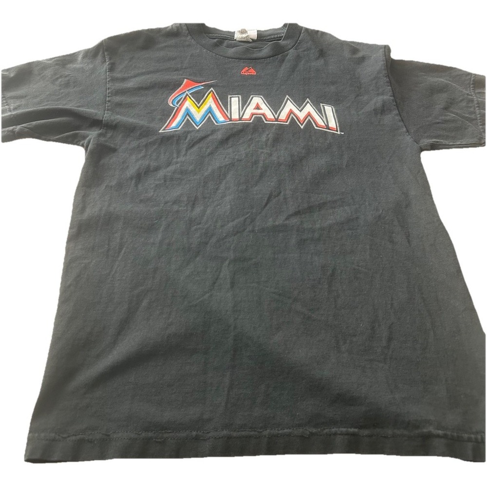 2010s Majestic Hanley Ramirez Miami Marlins T Shirt Mens Medium Black MLB